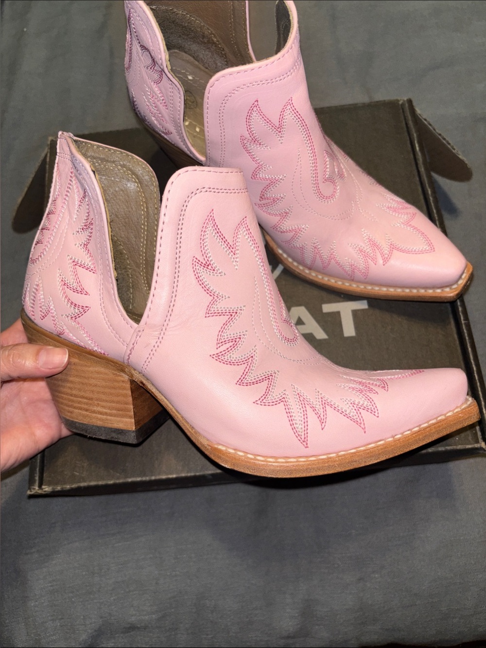 Ariat Dixon powder pink Western Cutout Ankle Boots